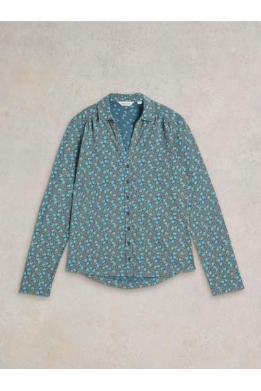 White Stuff ANNIE JERSEY SHIRT in TEAL PR Art. WS441864