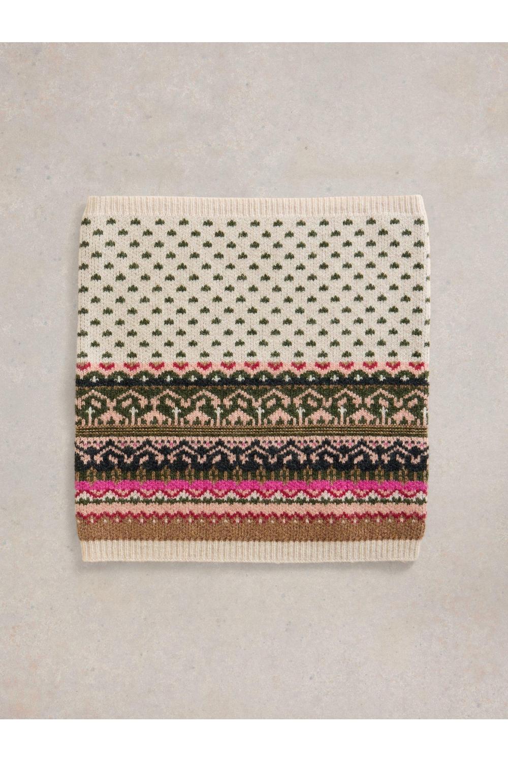 White Stuff Fairisle Knitted Snood in NAT_MLT WS442160