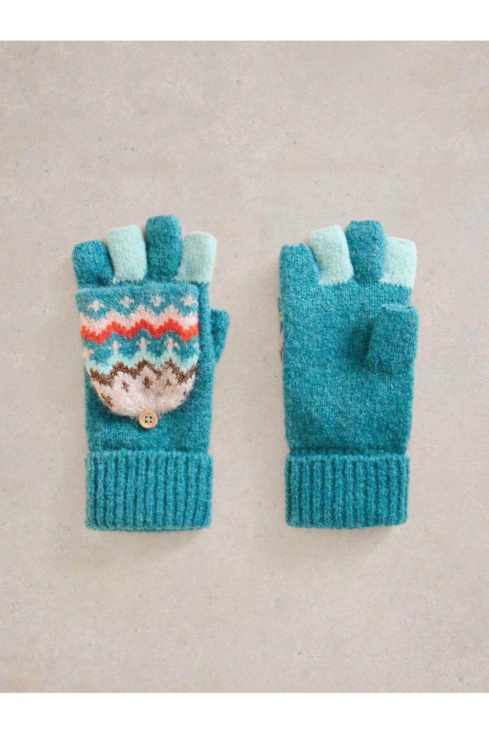 White Stuff Zig Zag Flip Mitt in TEAL_MLT WS442280