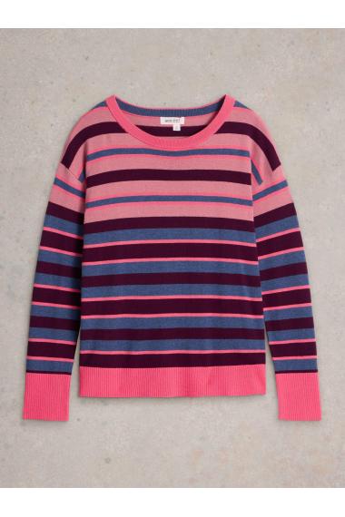 White Stuff CITY STRIPE JUMPER in PINK_MLT WS441641