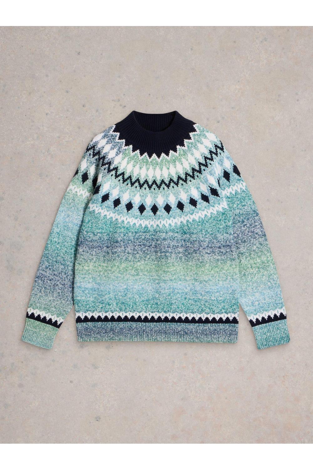 White Stuff SASHA FAIRISLE JUMPER in BLUE_MLT WS442106