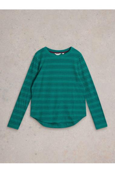 White Stuff CLARA STITCH LS TEE in TEAL_MLT WS442121