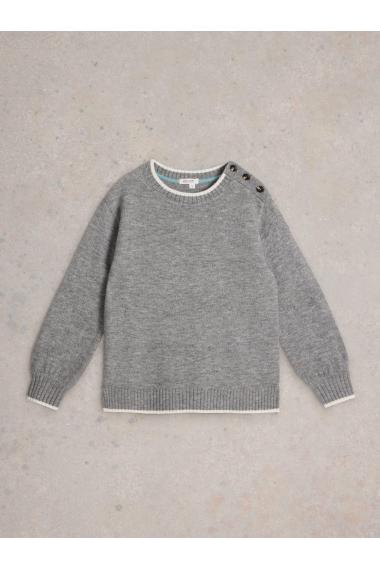 White Stuff LUCY LONGLINE JUMPER in LGT_GREY WS442135