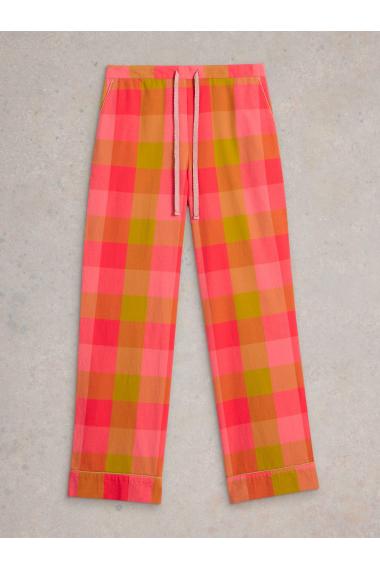 White Stuff Nina Organic Check PJ Bottom in PINK_MLT WS442314