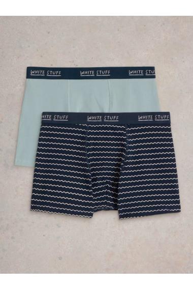 White Stuff 2pack Boxers - plain & stripe in BLUE MLT Art. WS436340