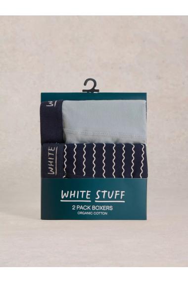 White Stuff 2pack Boxers - plain & stripe in BLUE MLT Art. WS436340