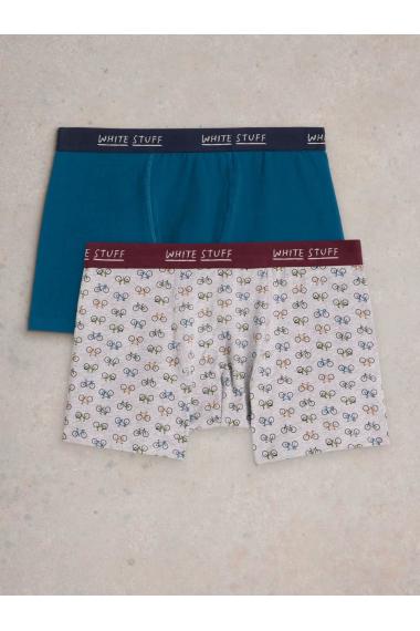 White Stuff 2pack Boxers - plain & print in TEAL MLT Art. WS436343