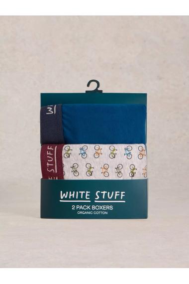 White Stuff 2pack Boxers - plain & print in TEAL MLT Art. WS436343