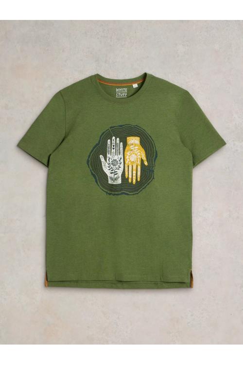 White Stuff Hand Graphic Tee in GREEN PR Art. WS441650 WS441560