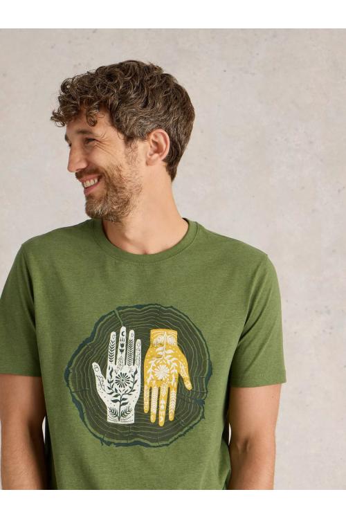 White Stuff Hand Graphic Tee in GREEN PR Art. WS441650 WS441560