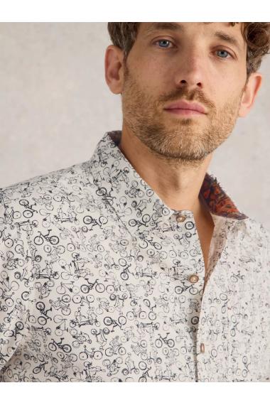 White Stuff Bike Printed Shirt in NAT MLT Art. WS441607