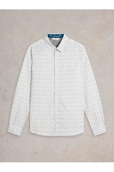 White Stuff Diamond Squiggle Printed Shirt in WHITE MLT Art. WS441659