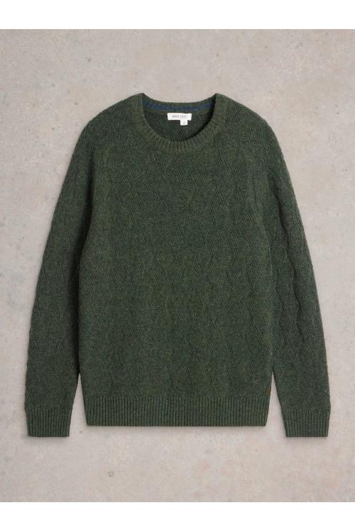 White Stuff Diamond Crew Neck in DK GREEN Art. WS441881