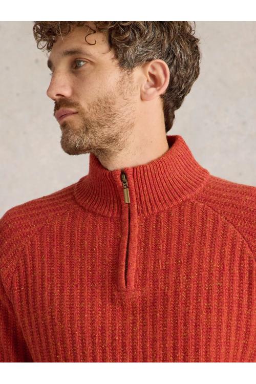 White Stuff Chunky Funnel Neck Jumper in ORANGE_MLT WS442070