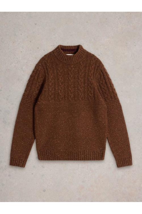 White Stuff Berkley Crew Neck Jumper in BROWN_MLT WS442074