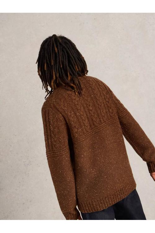 White Stuff Berkley Crew Neck Jumper in BROWN_MLT WS442074