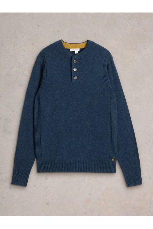 White Stuff Lambswool Henley in DARK_NAVY WS442152