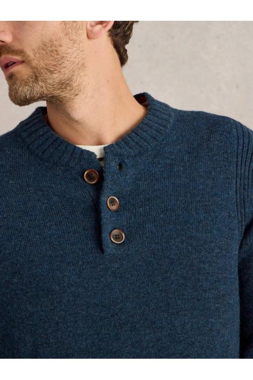 White Stuff Lambswool Henley in DARK_NAVY WS442152