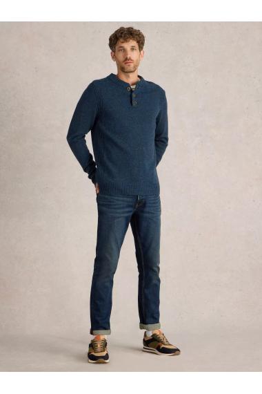 White Stuff Lambswool Henley in DARK_NAVY WS442152