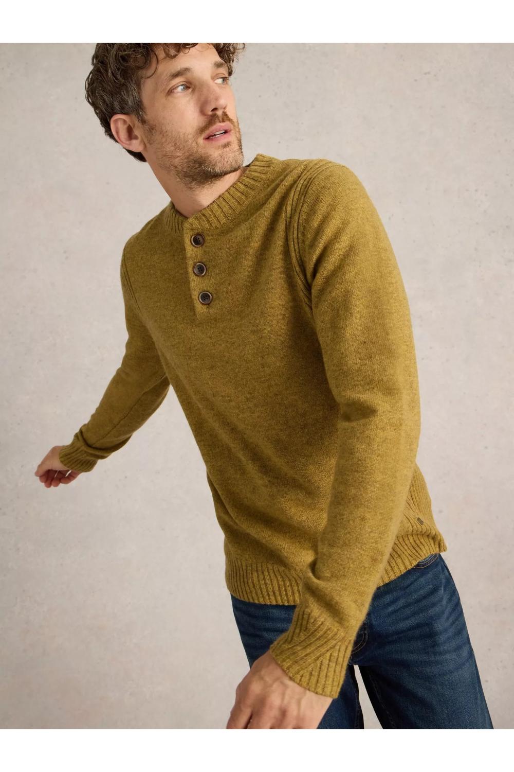 White Stuff Lambswool Henley in DK_YELLOW WS442152