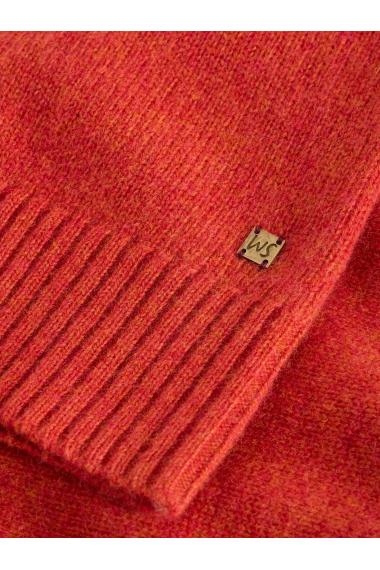 White Stuff Lambswool Mock Neck Jumper in MID_RED WS442153