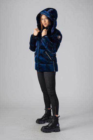 Woodpecker Womens Winter Coat BUMNESTER in Color ALL WET NAVY, Größe M