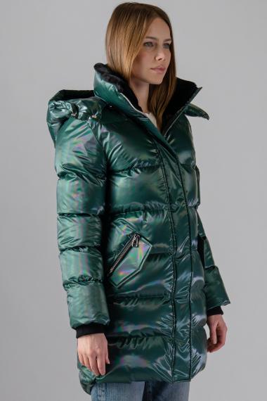 Woodpecker Womens Long Coat PENGUIN in Color AVOCADO, Größe M