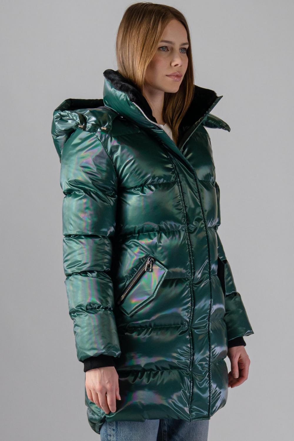 Woodpecker Womens Long Coat PENGUIN in Color AVOCADO, Größe M