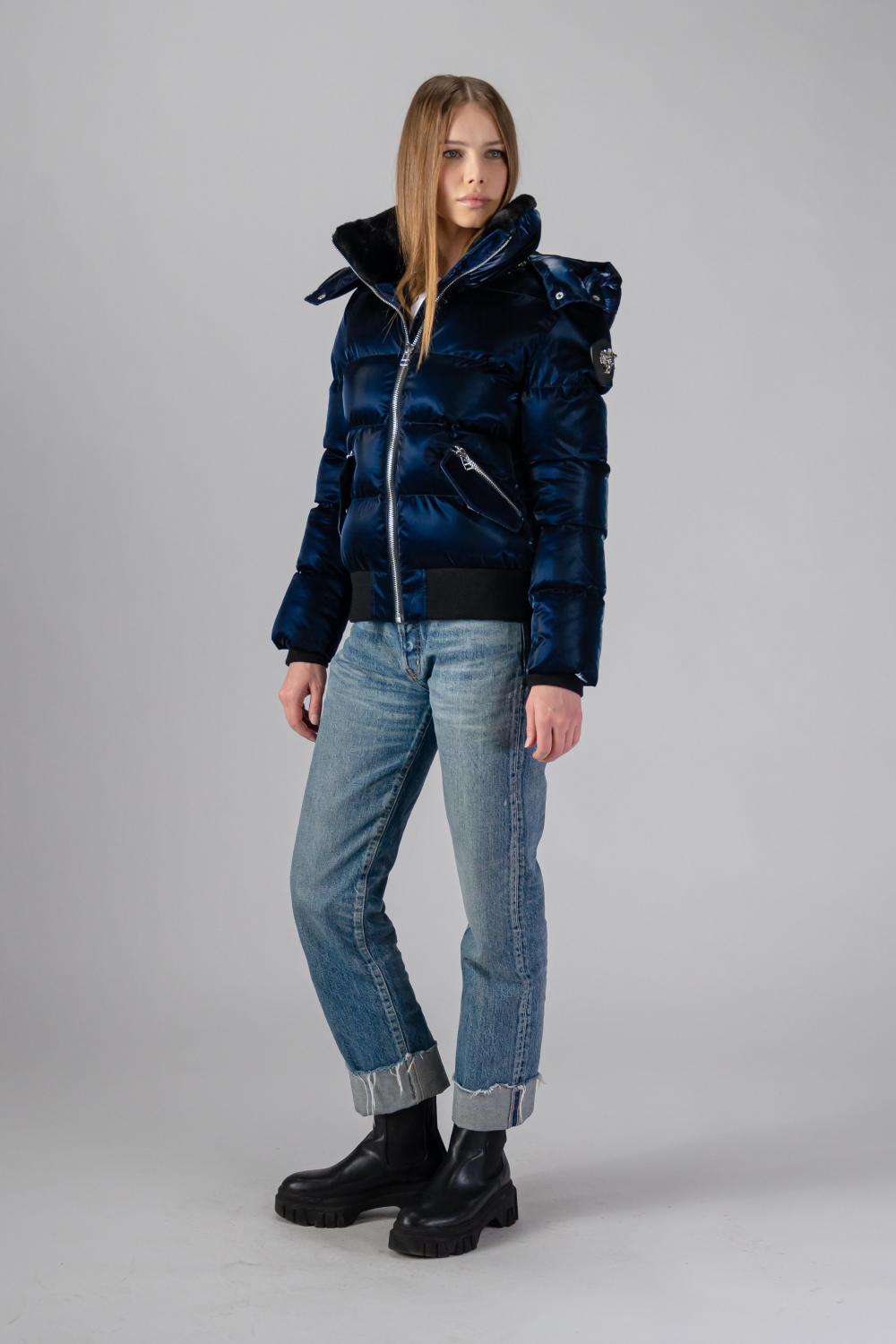 Woodpecker Womens Short Jacket WOODY BOMBER in Color ALL WET NAVY, Größe L