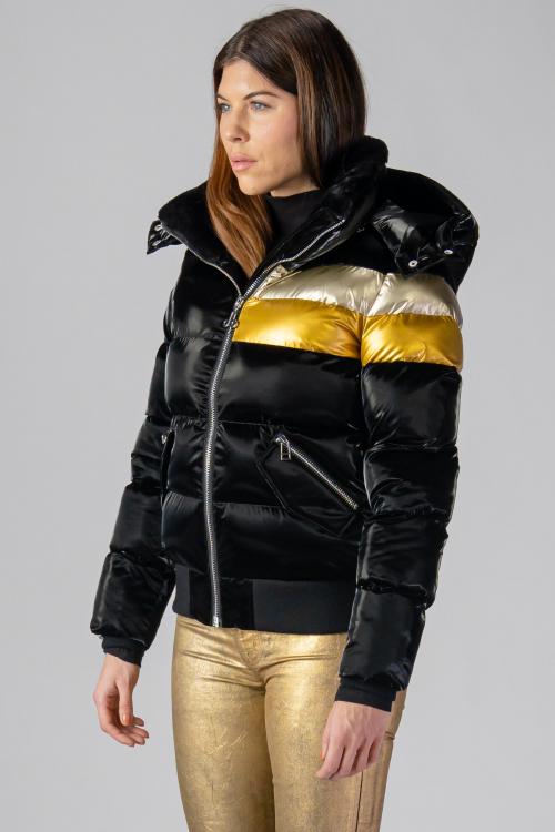 Woodpecker Womens Short Jacket WOODY BOMBER in Color BLACK FIREBIRD, Größe S