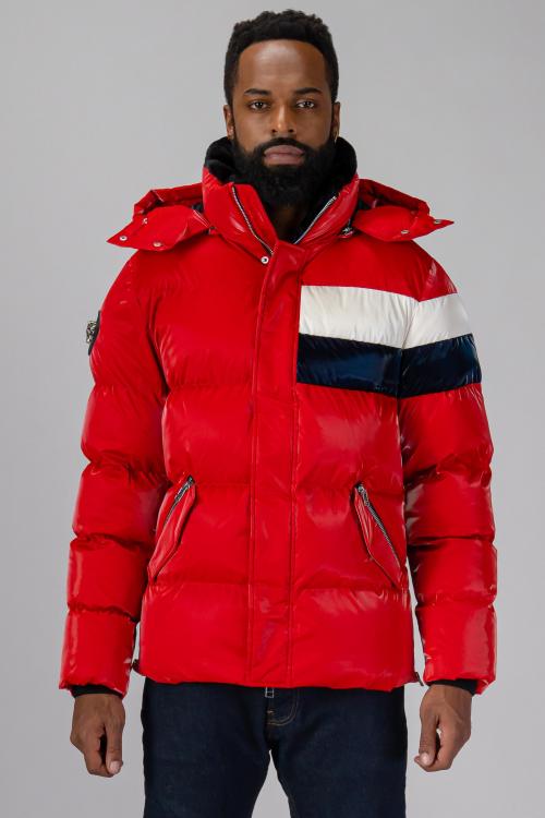 Woodpecker Mens Winter Coat BUMNESTER in Color ALL W. RED, Größe M