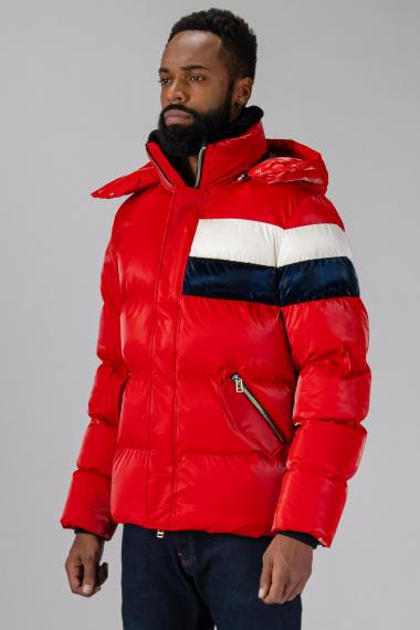 Woodpecker Mens Winter Coat BUMNESTER in Color ALL W. RED, Größe M