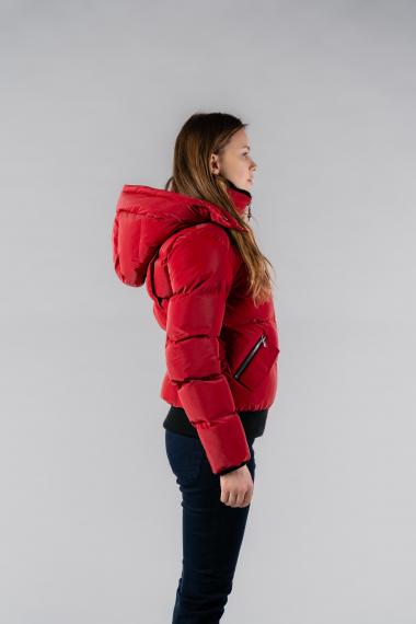 Woodpecker Womens Short Jacket WOODY BOMBER in Color RED DIAMOND, Größe S