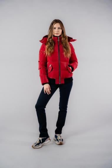 Woodpecker Womens Short Jacket WOODY BOMBER in Color RED DIAMOND, Größe S