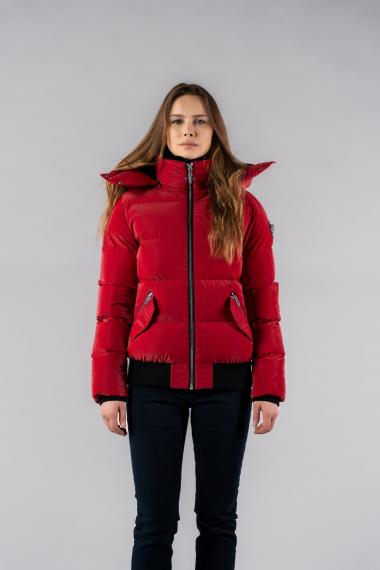 Woodpecker Womens Short Jacket WOODY BOMBER in Color RED DIAMOND, Größe S