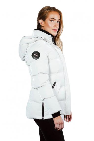 Woodpecker Womens Winter Coat BUMNESTER in Color WHITE SILVER NEON, Größe S