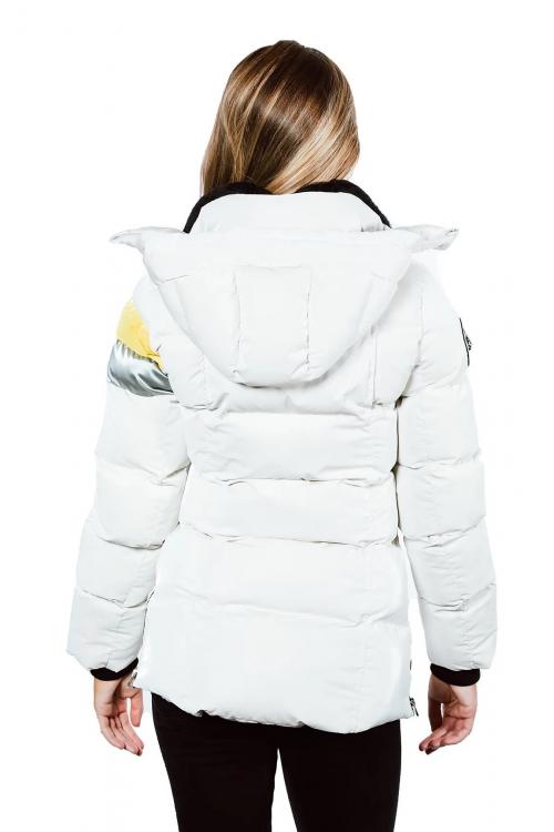 Woodpecker Womens Winter Coat BUMNESTER in Color WHITE SILVER NEON, Größe S