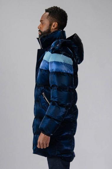 Woodpecker Mens Long Coat PENGUIN in Color BLUE STEEL, Größe XL