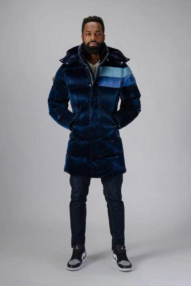 Woodpecker Mens Long Coat PENGUIN in Color BLUE STEEL, Größe XL