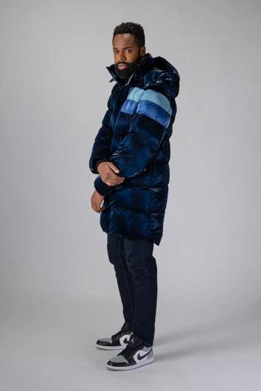 Woodpecker Mens Long Coat PENGUIN in Color BLUE STEEL, Größe XL