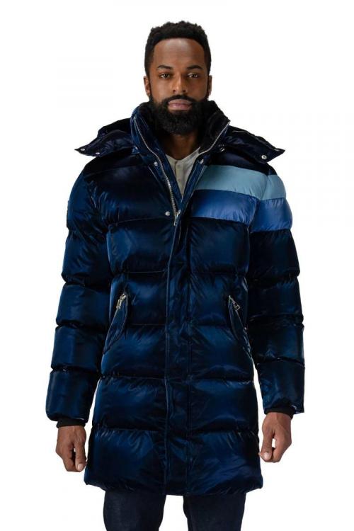 Woodpecker Mens Long Coat PENGUIN in Color BLUE STEEL, Größe XL