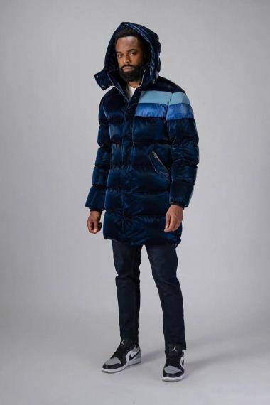 Woodpecker Mens Long Coat PENGUIN in Color BLUE STEEL, Größe XL