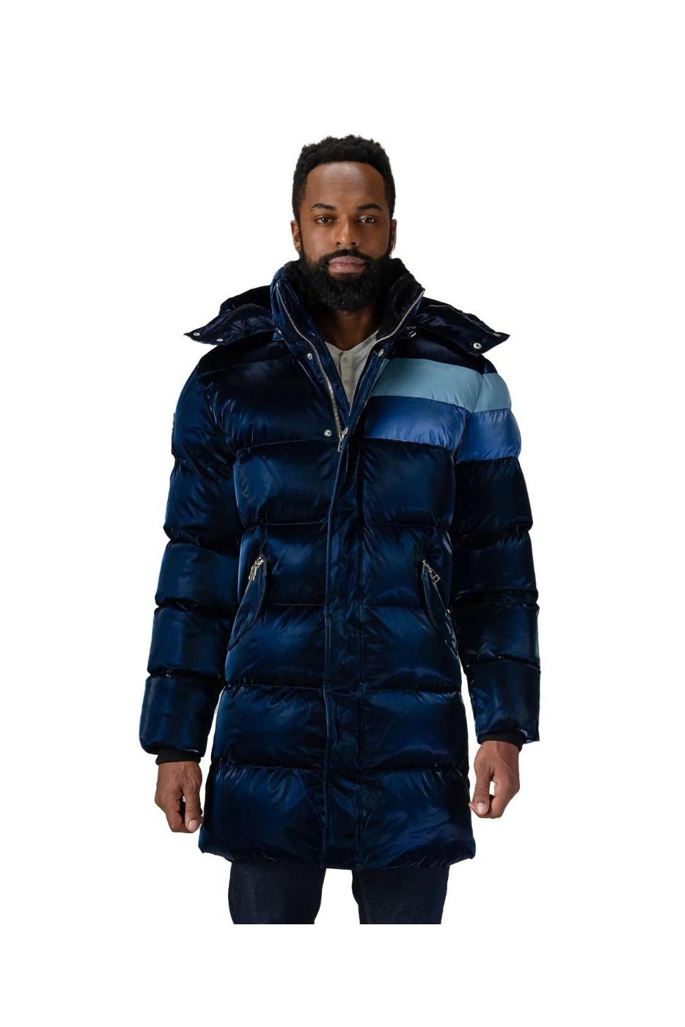 Woodpecker Mens Long Coat PENGUIN in Color BLUE STEEL, Größe M