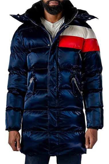 Woodpecker Mens Long Coat PENGUIN in Color ALL WET NAVY / REDS, Größe L