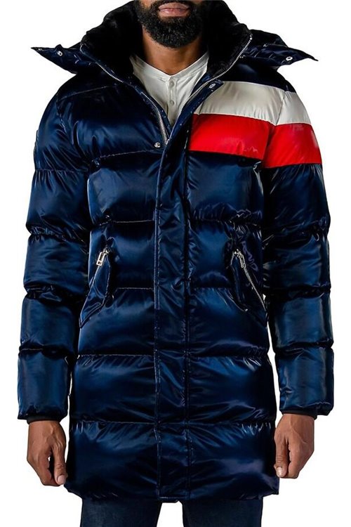 Woodpecker Mens Long Coat PENGUIN in Color ALL WET NAVY / REDS, Größe L