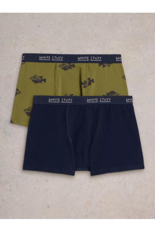 White Stuff 2pack Boxers - plain & print in GREEN MLT Art. WS436343