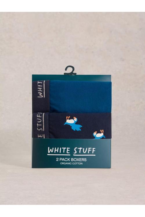 White Stuff 2pack Boxers - plain & print in MID TEAL Art. WS436343