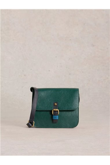 White Stuff Evie Leather Satchel in DK GREEN Art. WS440587