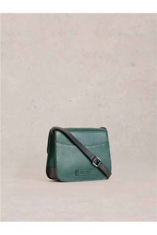 White Stuff Evie Leather Satchel in DK GREEN Art. WS440587