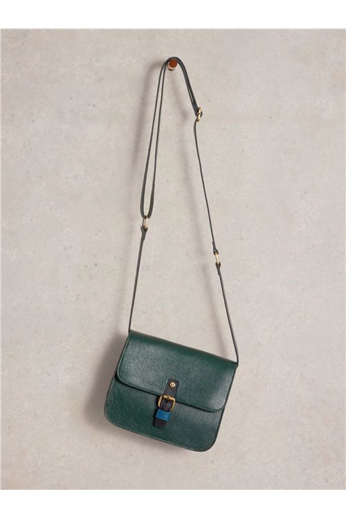 White Stuff Evie Leather Satchel in DK GREEN Art. WS440587